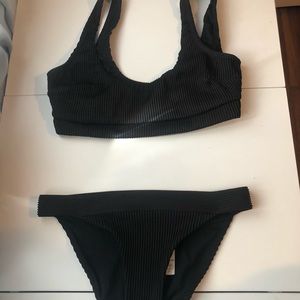 Hollister Black Ribbed Bikini